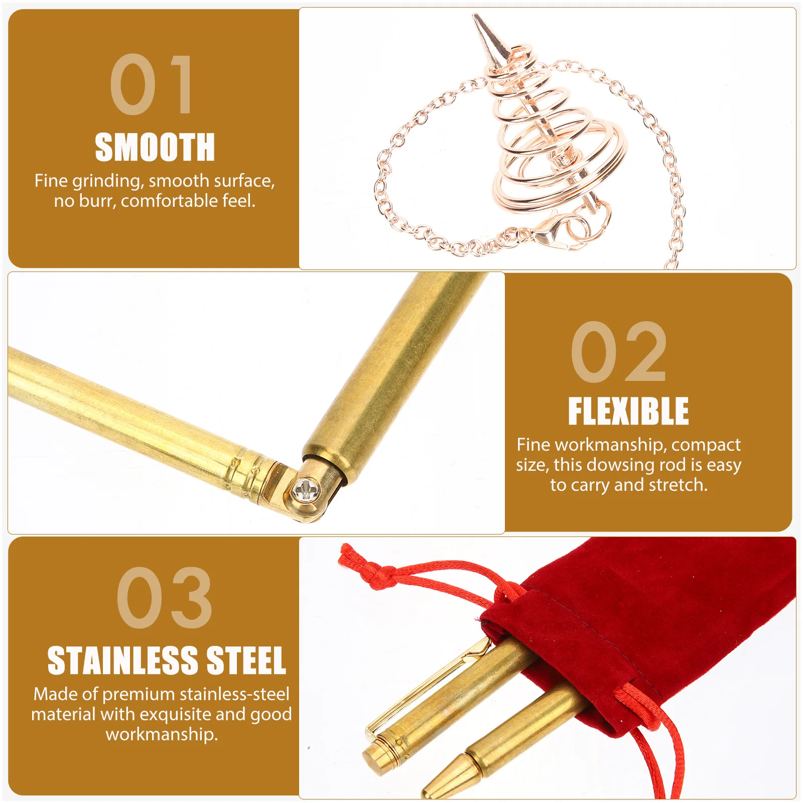 1 conjunto de haste de radiestesia de latão leve fengshui ferramenta de adivinhação de energia localizador de metal de água hastes de radiestesia adivinhação l hastes