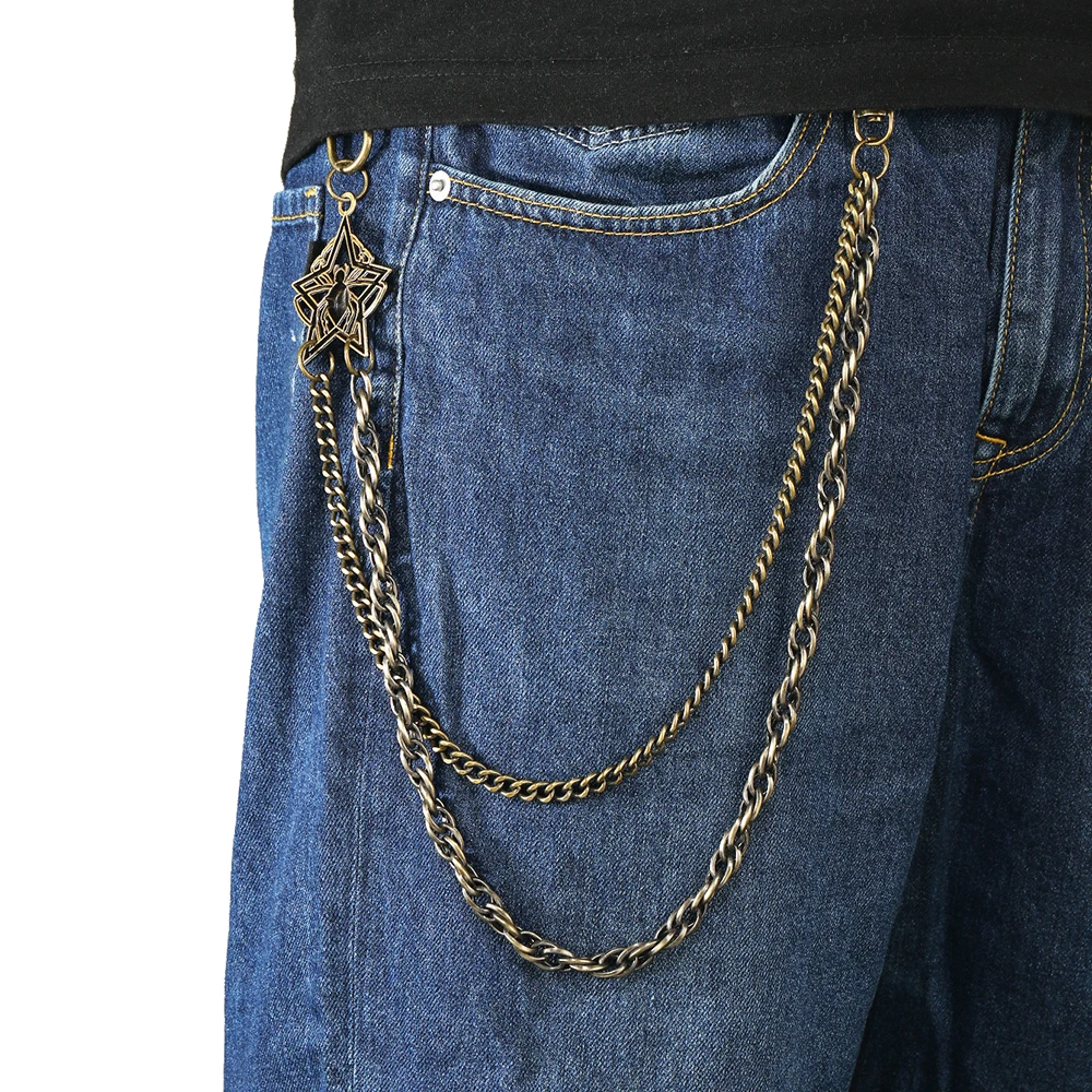 1 piece Hip hop fashion jewelry body chain Punk spider pants chain Men's Accessories