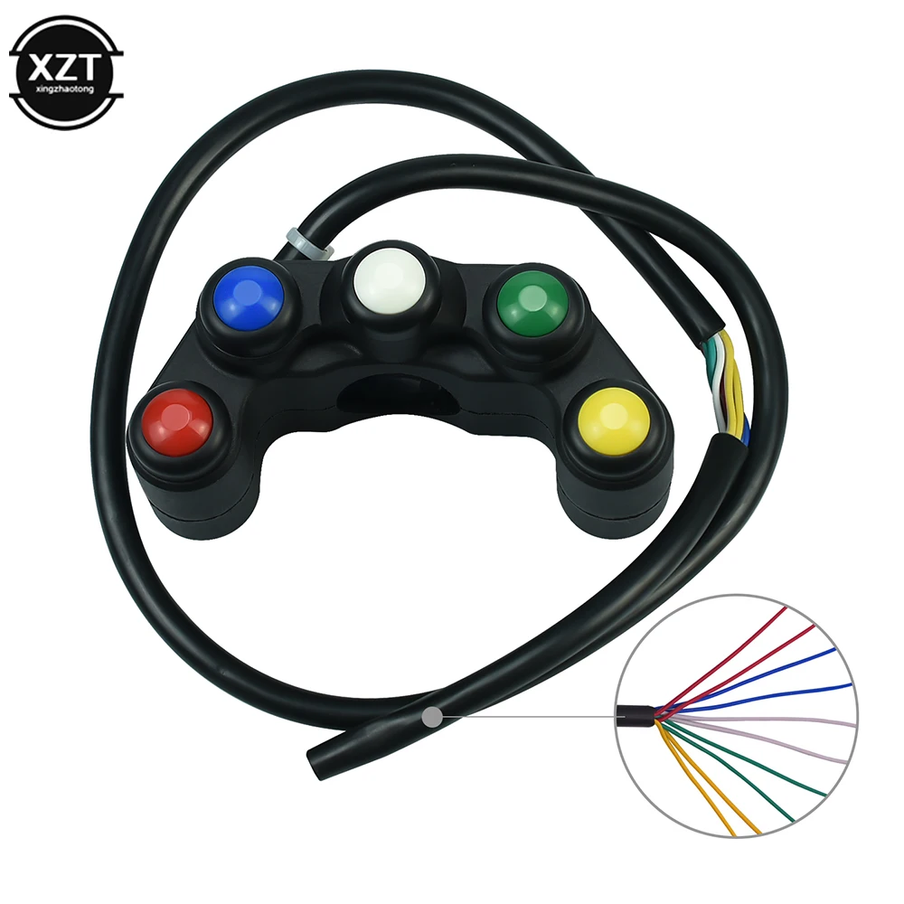 Motorcycle Five Color Five Position Switch Steering Lamp Horn Headlamp Turn Signal Handlebar Switches Electric Vehicle Refitting