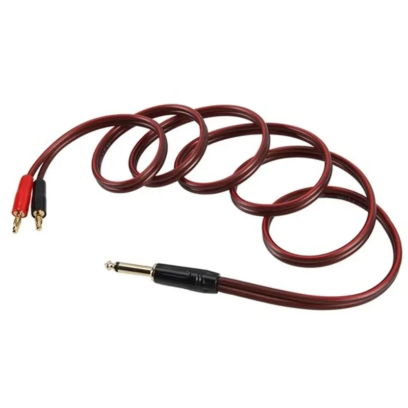 B03B-Banana Plug 1/4 For TS, Gold-Plated 1/4 For TS Male To Dual Banana Plug Speaker Audio Cable, 6.35Mm For TS Phono To Banana