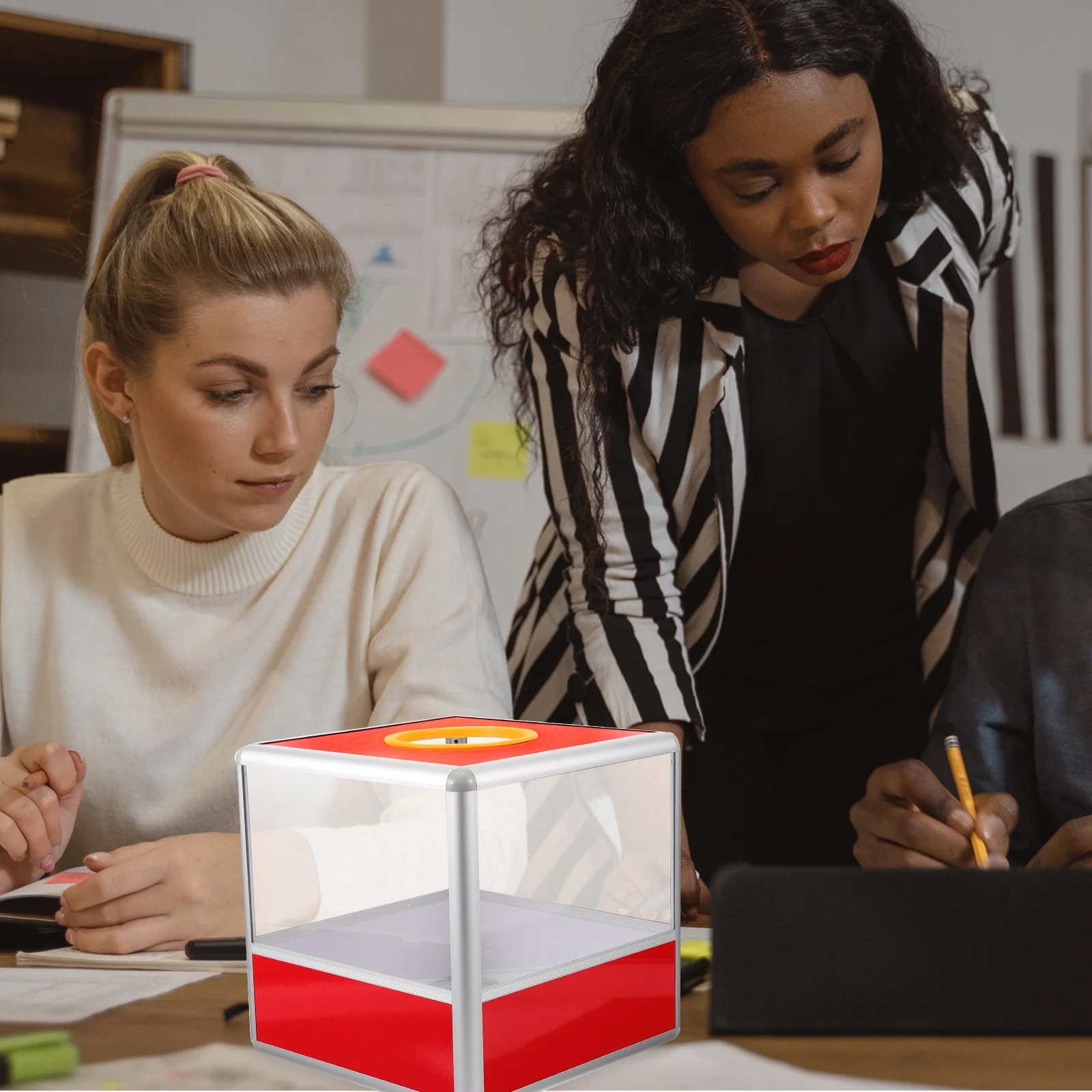 

Lottery Box Transparent Acrylic Square Raffle Ball Container For Party Wedding Corporate Event Game Gift Card Holder