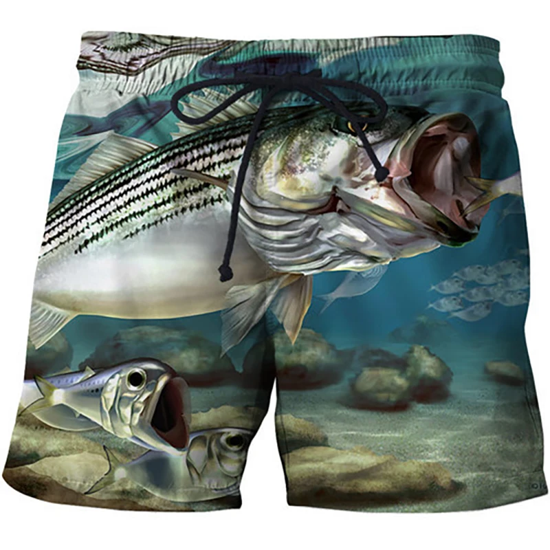 Fishing Graphics 3D Print Beach Shorts Summer Fashion New Men Women Oversized Surfing Board Shorts Swimwear Trunks Kids Clothing