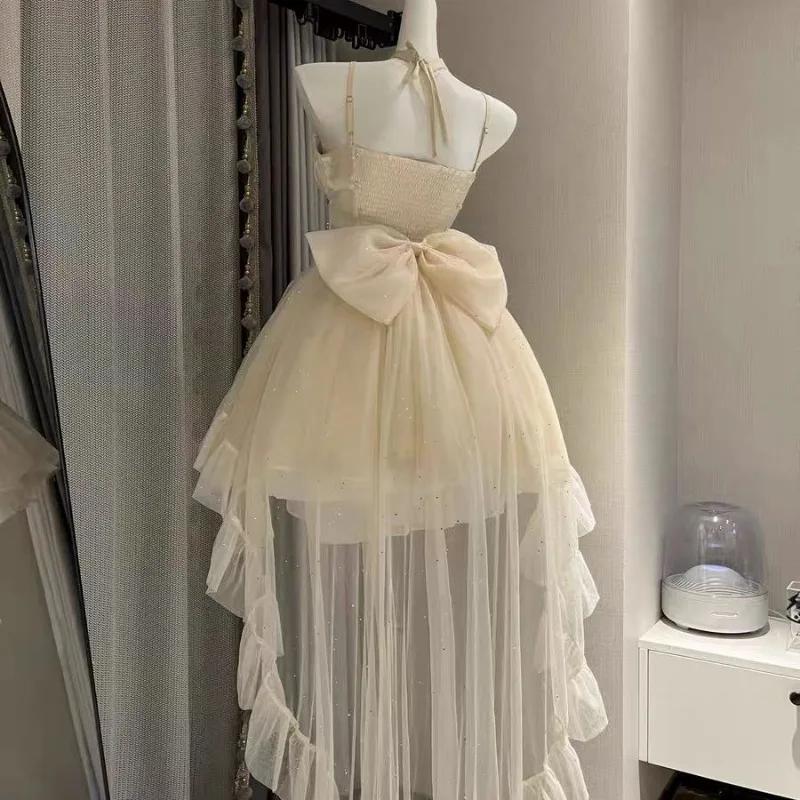 Minivestido gótico victoriano Lolita Jsk para mujer, vestidos de princesa Kawaii con volantes y lazo con tirantes, vestido de fiesta de hadas dulce para niña