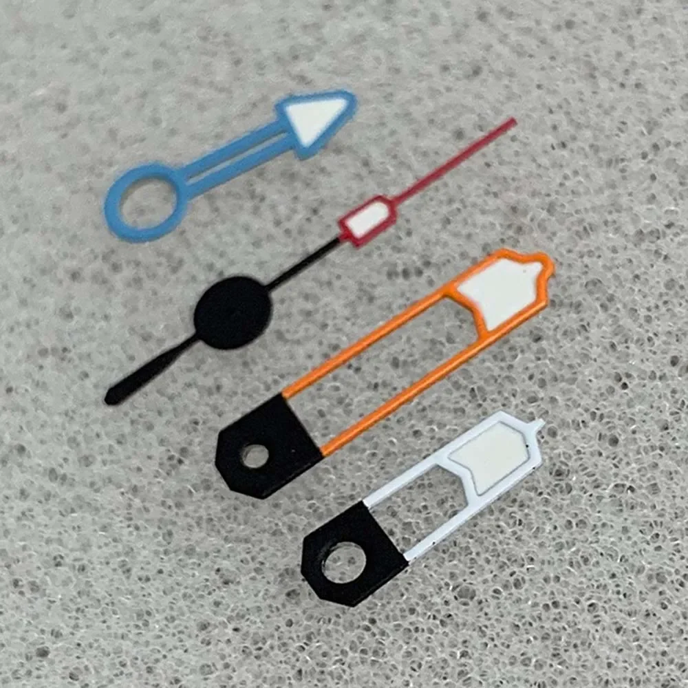 

NH34 Watch Hands Orange-White-Blue-Red 4 Pointers Green Luminous Needles for NH34 Movement