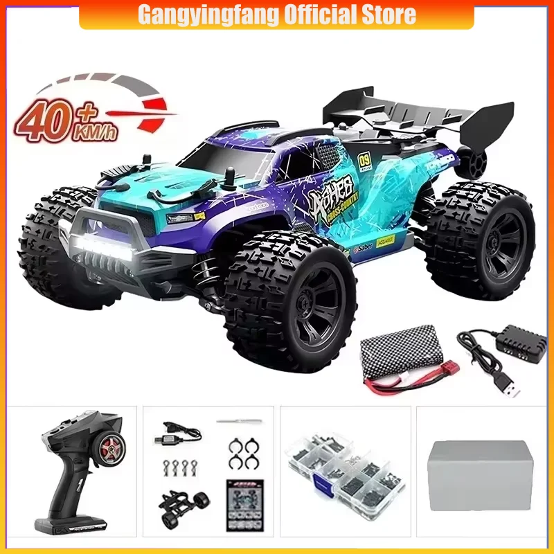 Remote Control Off-road Vehicle with LED Lights, High Speed Remote Control Vehicle, 4x4, 40KM, 2,4G, 1:16, Children's Gift