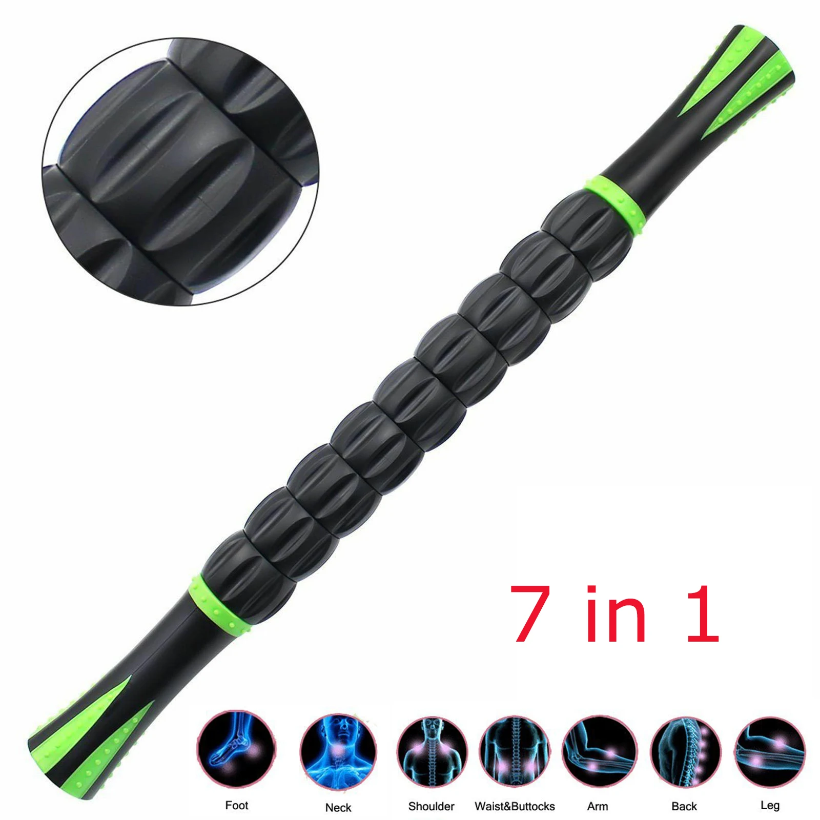 

Muscle Roller Stick Body Massage Sticks Tools for Athletes Relief Muscle Soreness Cramping and Tightness (Black)