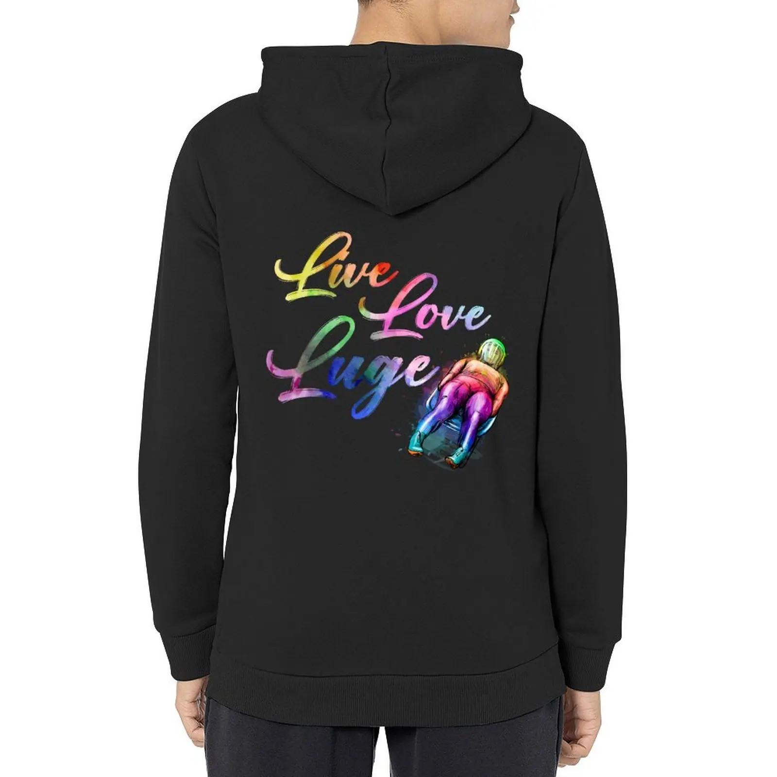 

Luge Sledding Sledge Race Extreme Winter Sports Hoodie male clothes fashion men winter clothes blouse hoodie man