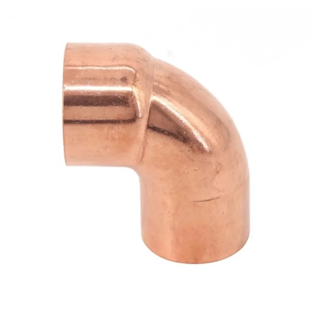 12-108mm ID Weld Single Socket End Feed Solder To OD Plug Elbow 90 Degree  Pure Copper Pipe Fitting Connector Air-Coniditioning