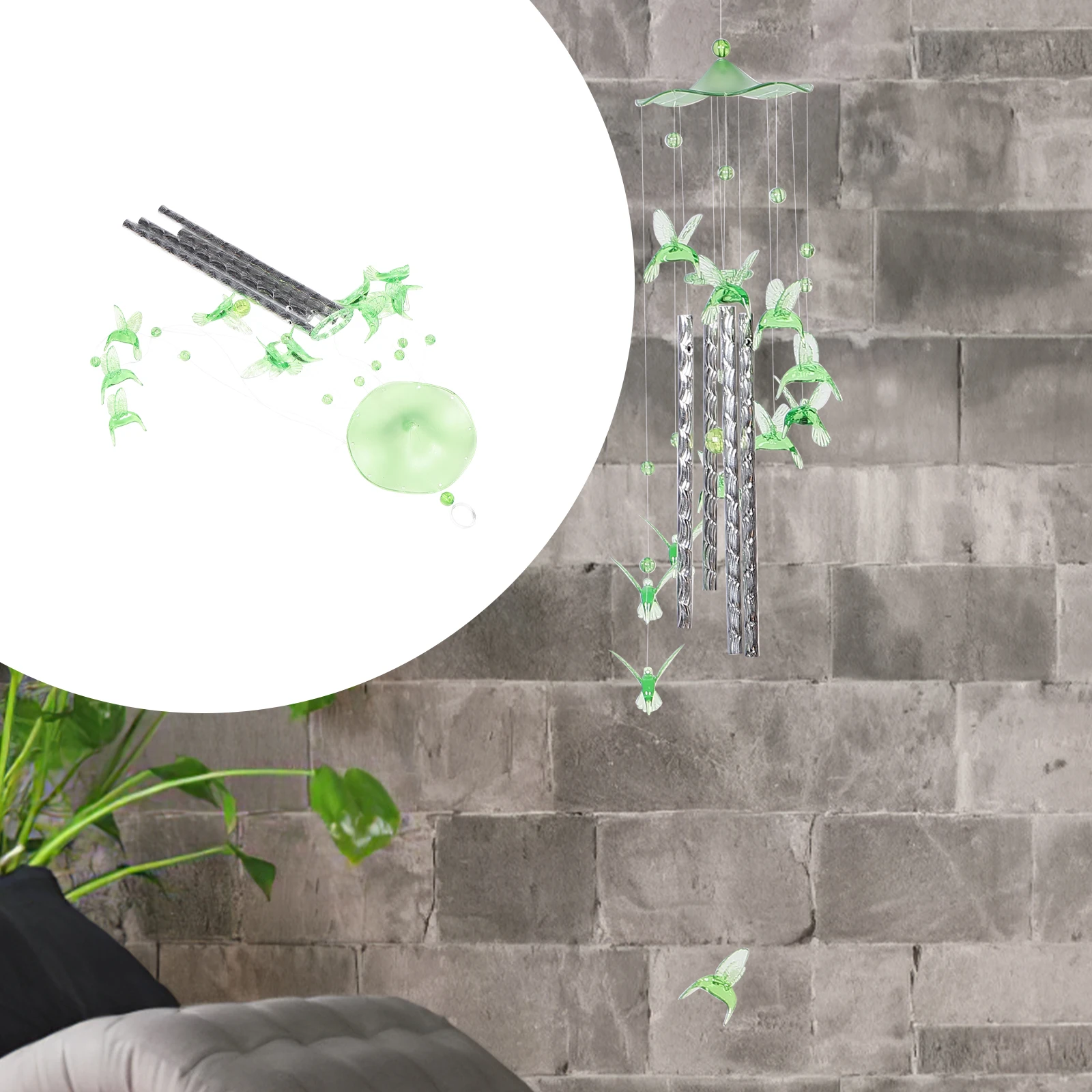 

2pcs Aluminum Wind Chimes Outdoor Durable Hanging Bell Gift Patio Balcony Windchime Crisp Sound Decorative