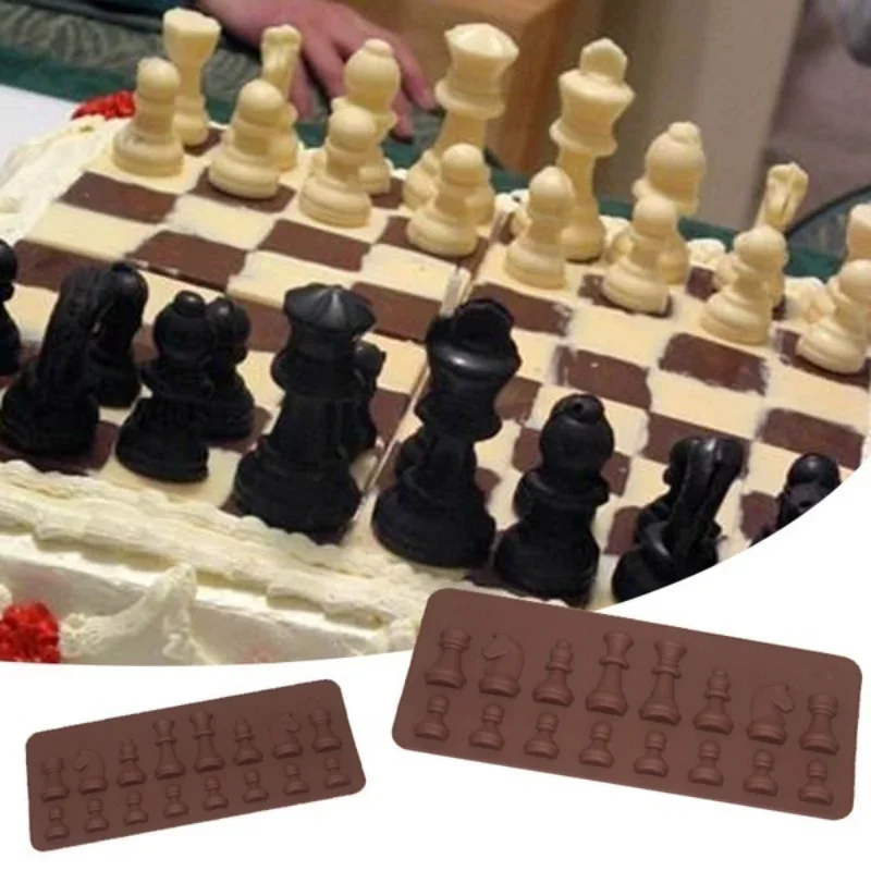 A Set Silicone Fondant Cake Ice Cube Mould Chocolate Baking Tray Chess Mold Sugar Craft Baking Bakeware Kitchen Tool Wholesale