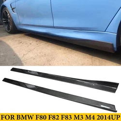 For BMW F80 M3 F82 F83 M4 2012-2017 Carbon Fiber Side Skirts Extension Lips Car Styling