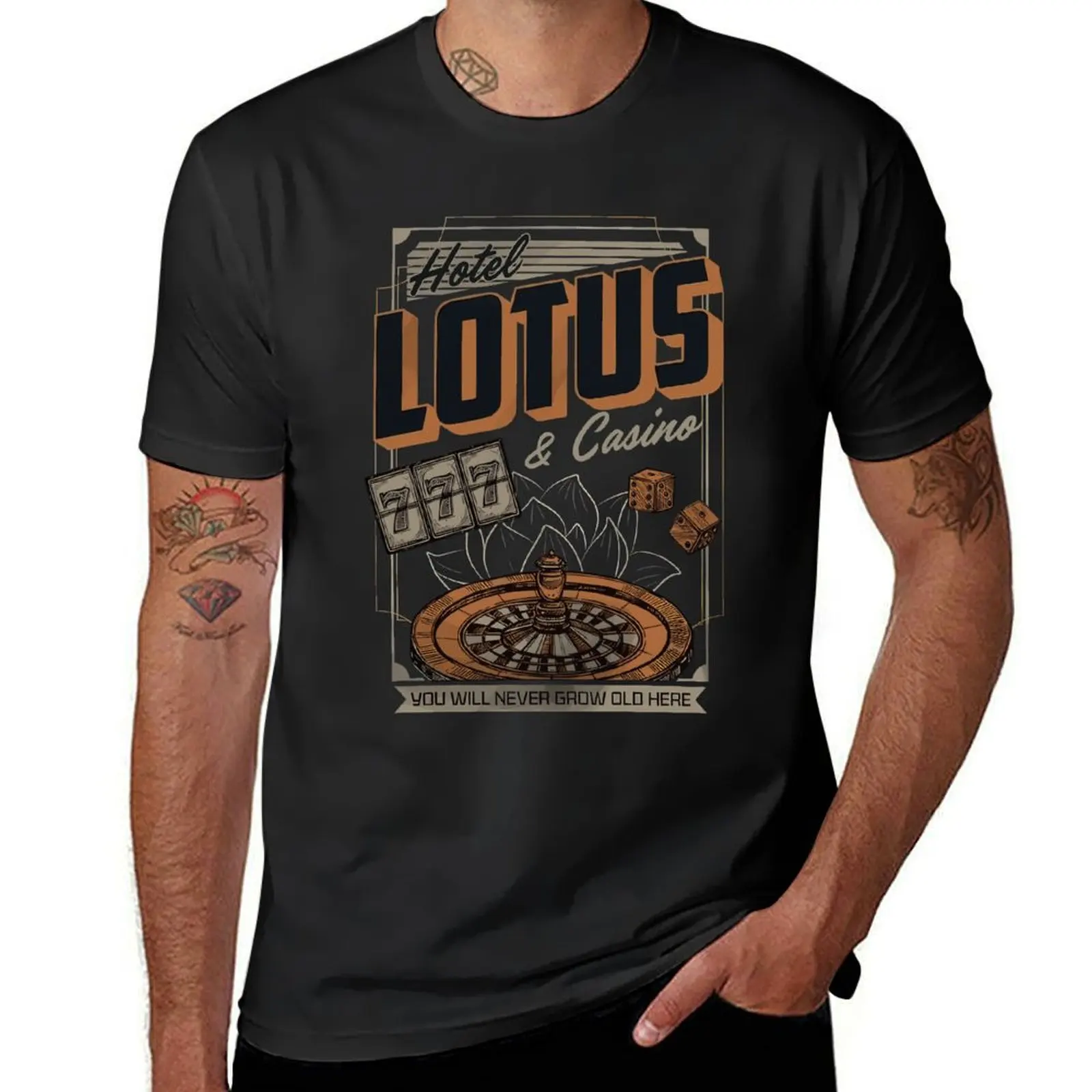

Percy Jackson Lotus Hotel And Casino T-Shirt oversized vintage clothes plus size tops men workout shirt