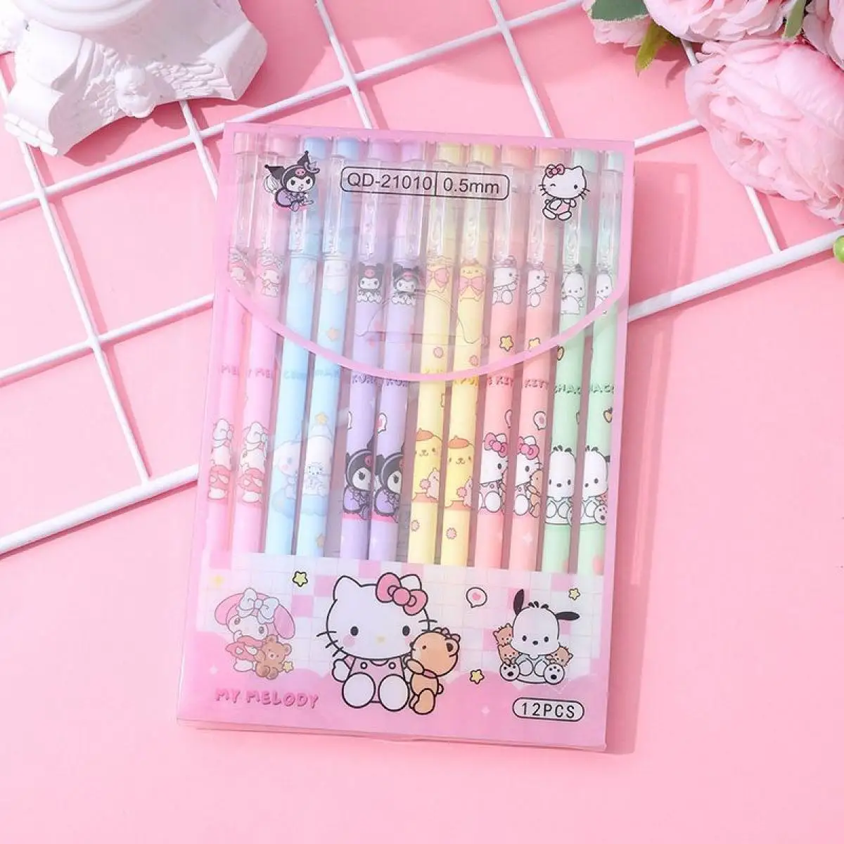 

Sanrio Cute Kuromi Neutral Pen Erasable High Precision Cartoon Black Ink Student Exam Special Signature Pen Children School Gift