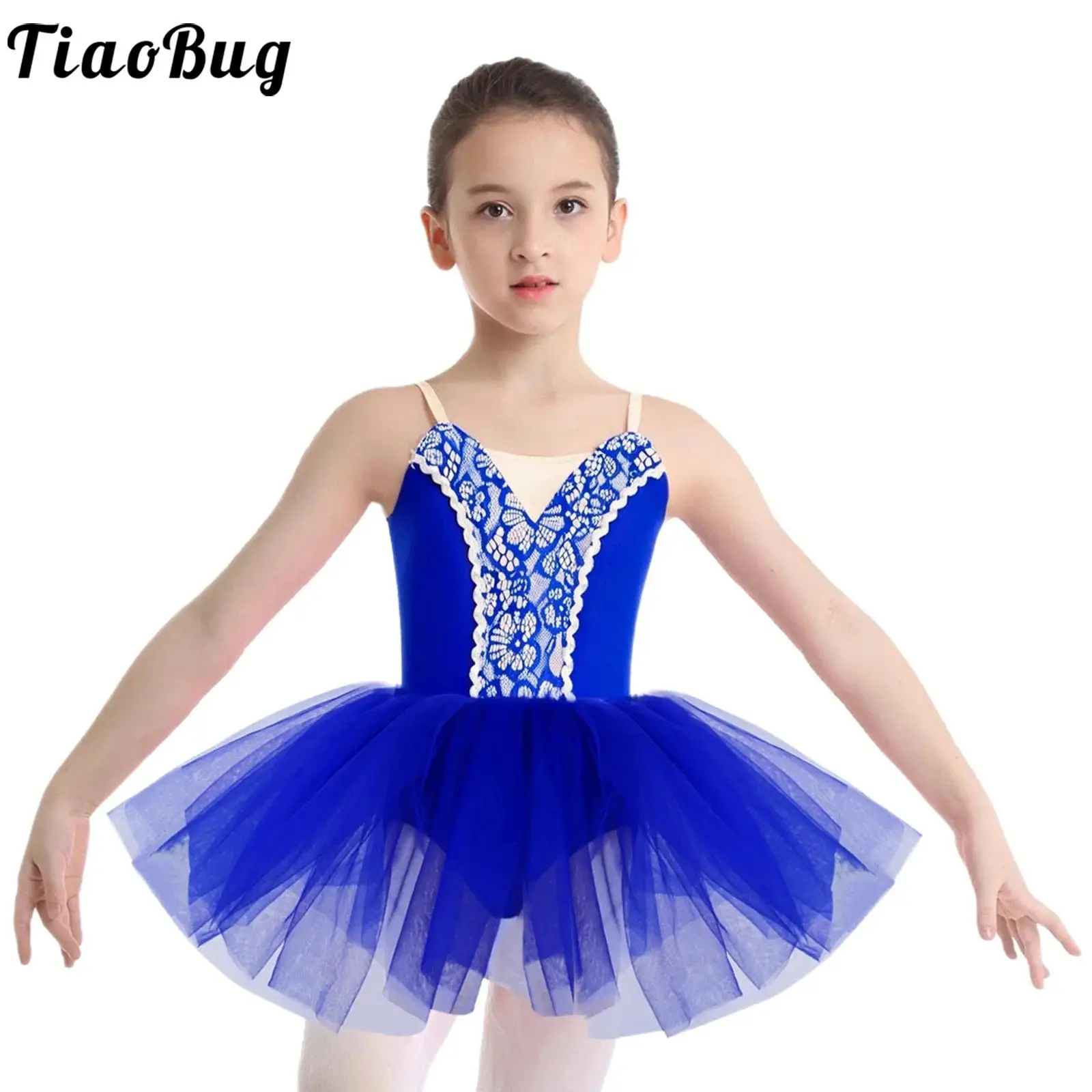 

Kids Girls Leotards Ballet Dress Gymnastic Ballet Leotard Tutu Dress Sleeveless Adjustable Straps Tulle Skirted Dress Dancewear