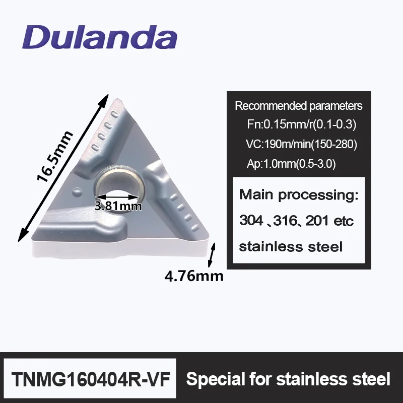 Rough Machining Inserts TNMG160404R VF LP8015 Carbide Inserts Indexable Turning Cutter Metal Lathe Tools For Stainless Steel