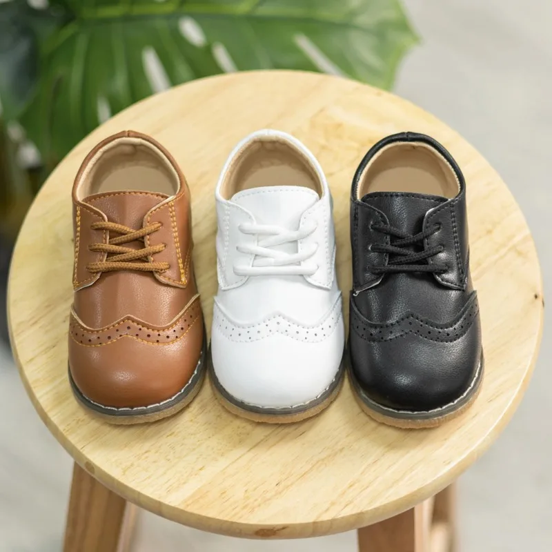 

Children's Fashion Leather Shoes for Boys and Girls Lace-up PU Leather Shoes Student and Toddler Shiny Shoes Kids Princess Dress