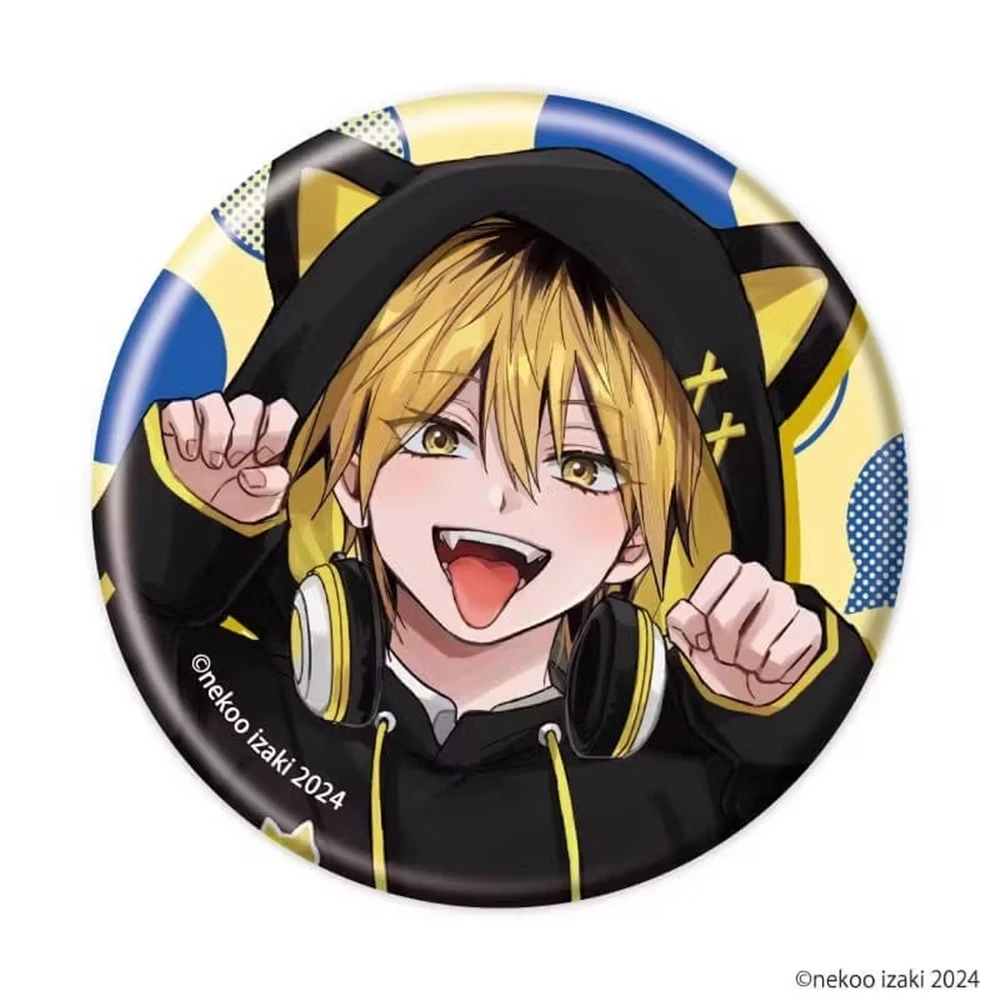 58mm Anime Dameman no Shiihamei zu Yabaman no Sasaki-kun Cosplay KOSTÜM Abzeichen Pin SPTE Weißblech Brosche Prop Geschenk