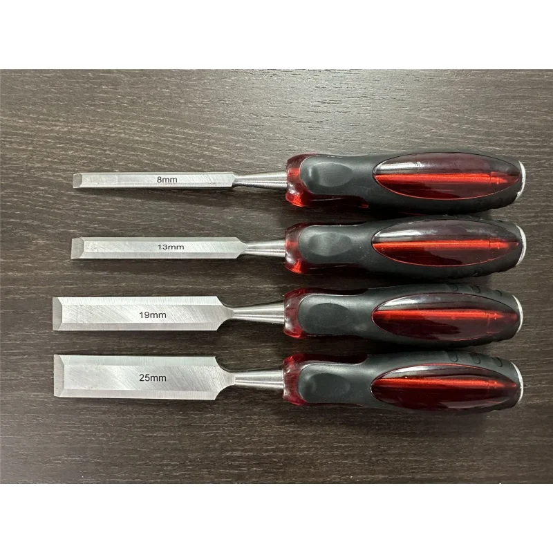 4PCs DongYang Plastic Handle Chrome Vanadium High Speed Steel Woodworking Chisel Wood Carpenter Graver DIY Bag