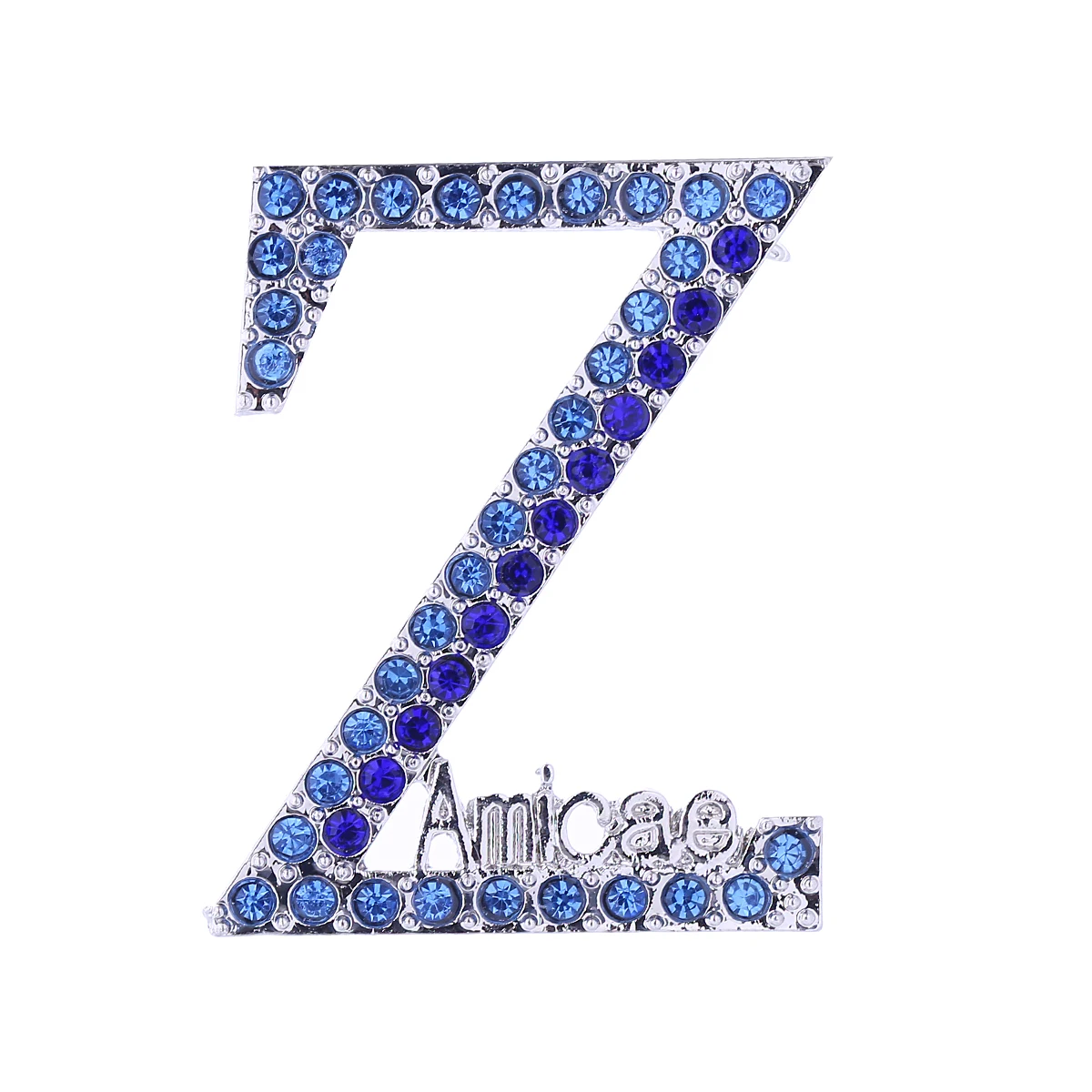 Custom Metal Rhinestone School Organization Lady Group Greek ZA Pin Sorority Zeta Amicae Brooch For Women