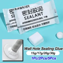 1/2/5Pcs Wall Hole Sealant Waterproof Sealing Solid Glue for Sewer Pipe Repair Durable Air-conditioning Wall Hole Sealing Mud