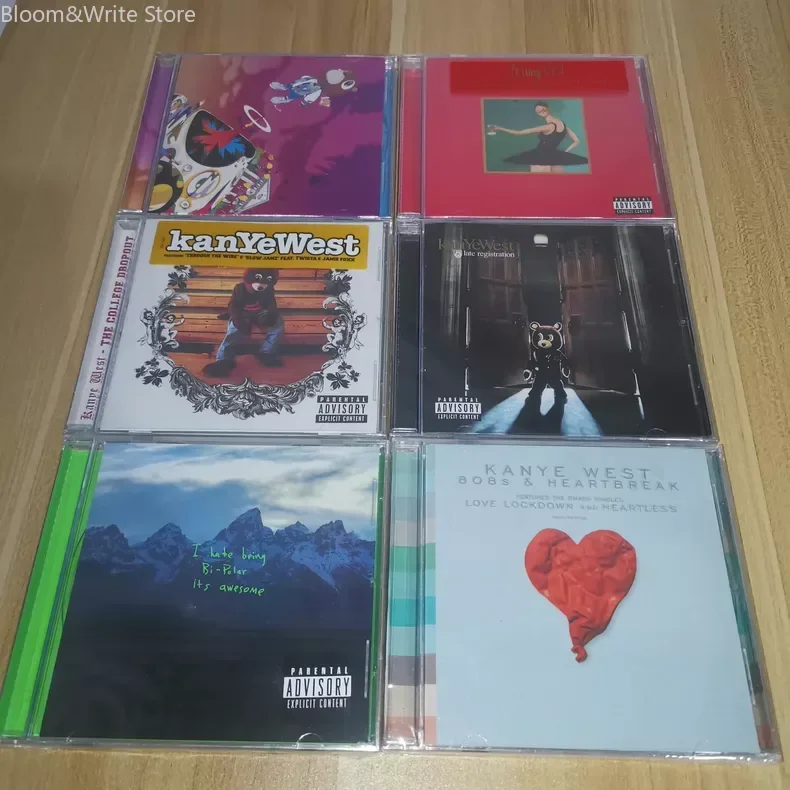 Classic Rap Kanye West Music Record 6CD Album Special Offer Set Walkman Car Soundtracks Box Party Music Collection Gifts
