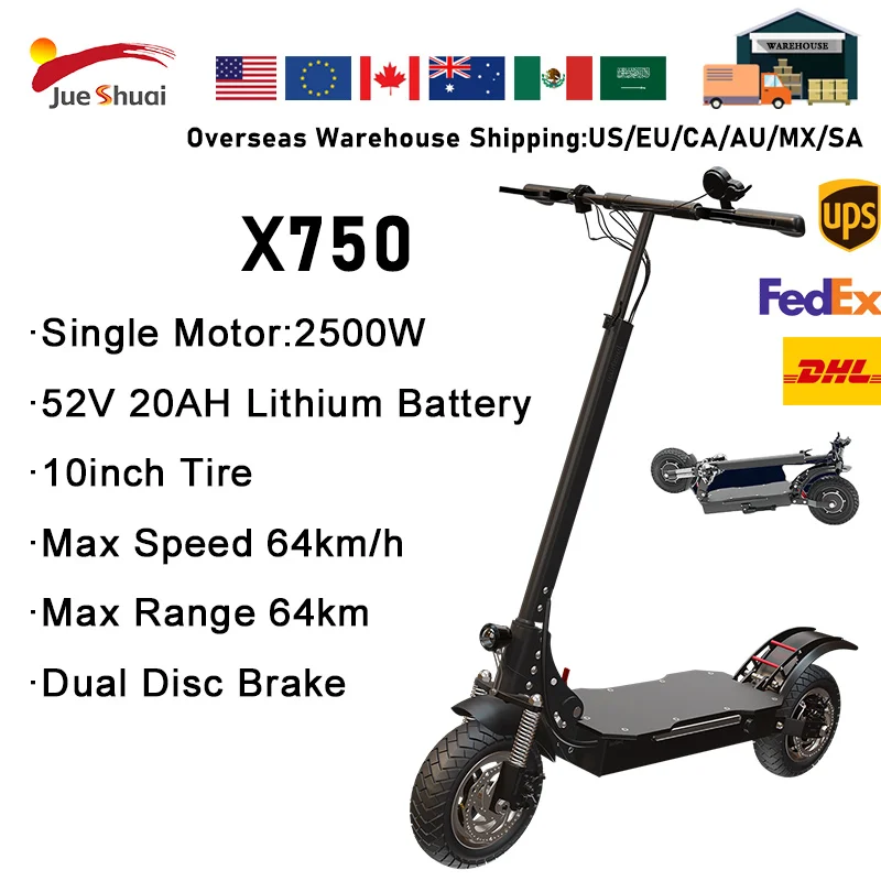 

52V Electric Scooter Adults 2500W Strong Motor Up to 50 Miles Range 40 Mph 10 inch Tires Dual Suspension & Commuting E-Scooter