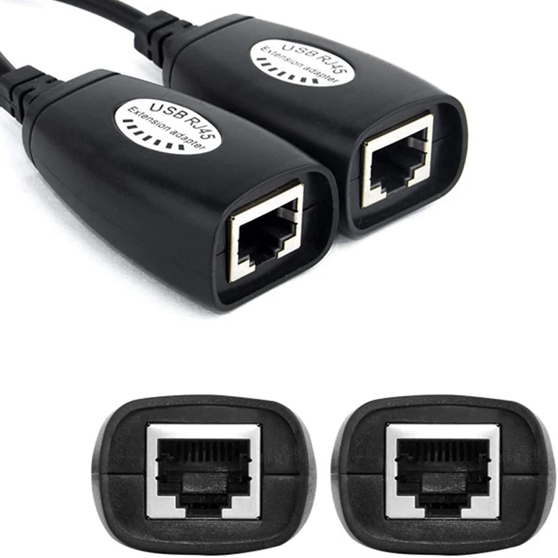 4X USB naar RJ45 RJ45 LAN-kabelverlengadapter Extender USB naar netwerkpoort Signaalversterker
