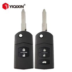 YIQIXIN 2/3 Buttons Remote Key Shell Case Folding Flip With Uncut Blade For Mazda 3 5 6 Car Key Fob