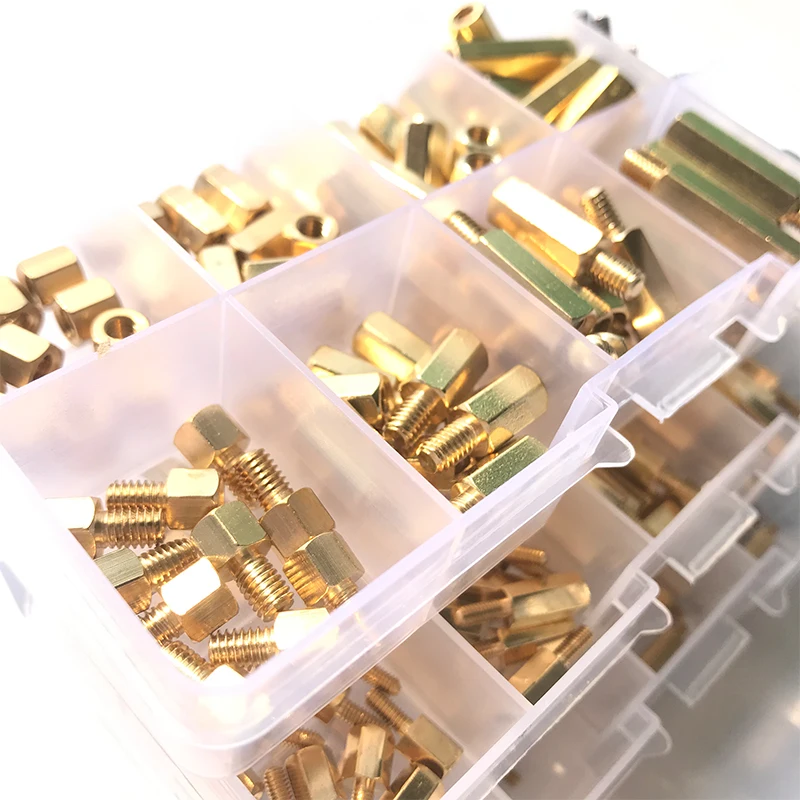 240 ~ 120 stücke M2 M2,5 M3 M4 Männlich Weiblich Messing Hex Spalte Standoff Unterstützung Spacer Säule Schraube Mutter für PCB Board Sortiment Kit – Detail 14