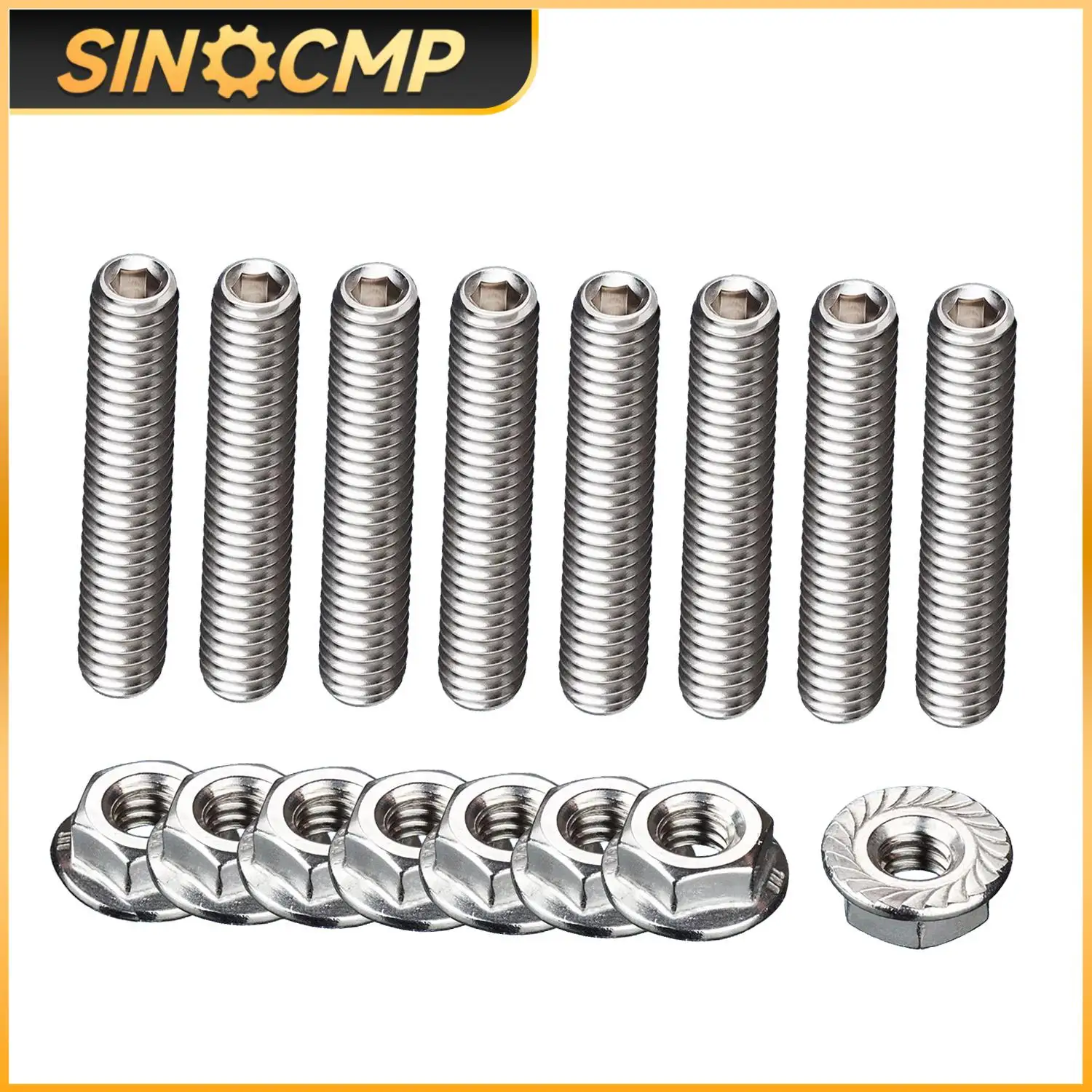 8pcs SBC Valve Cover Stud Kit Bolts Stainless Steel 1/4