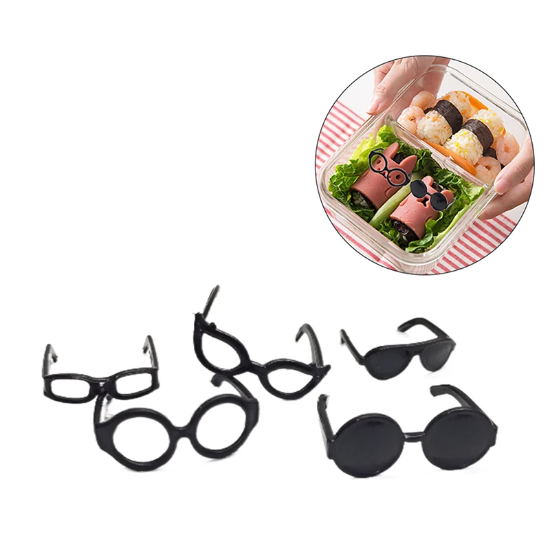 20Pcs Bento Decoration Tools Lunch Bento Box Food Glasses Headwear Buffet Sandwich Toppers Decor For Bento Decoration