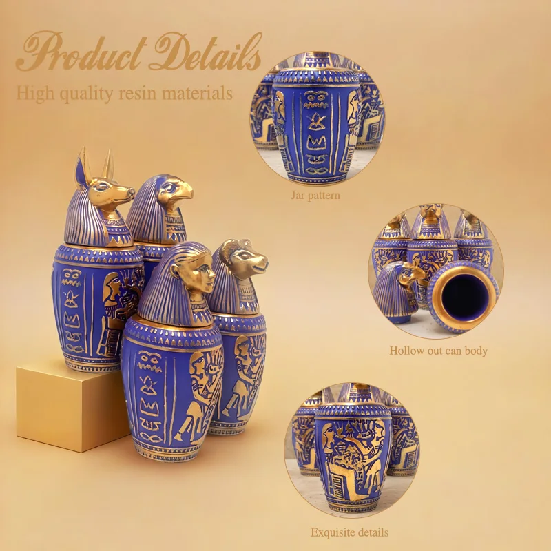 4pcs Pet Urns Pet Dog Cat Birds Human Cremation Ashes Egypt Sacrifice Decoration Keepsake Columbarium Pets Memorials Ashes Altar
