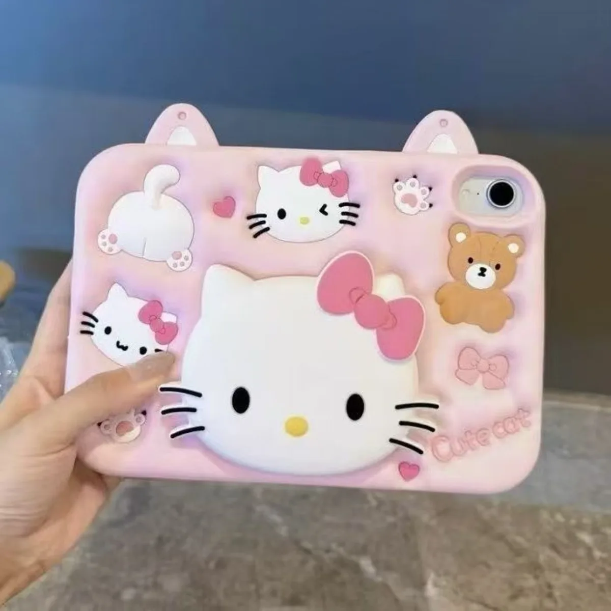 Cute Sanrio HelloKitty Silicone IPad Case for 11/9/Air5/6/7 with Kuromi My Melody and Cinnamoroll Kawaii Anime Holiday Gift view 3