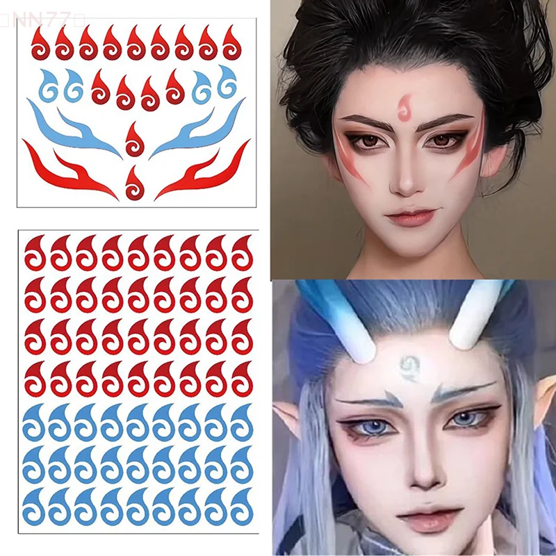 Adesivo per braccio tatuaggio colorato impermeabile e durevole per il viso Personaggi anime dei cartoni animati Decalcomania per tatuaggi temporanei per bambini