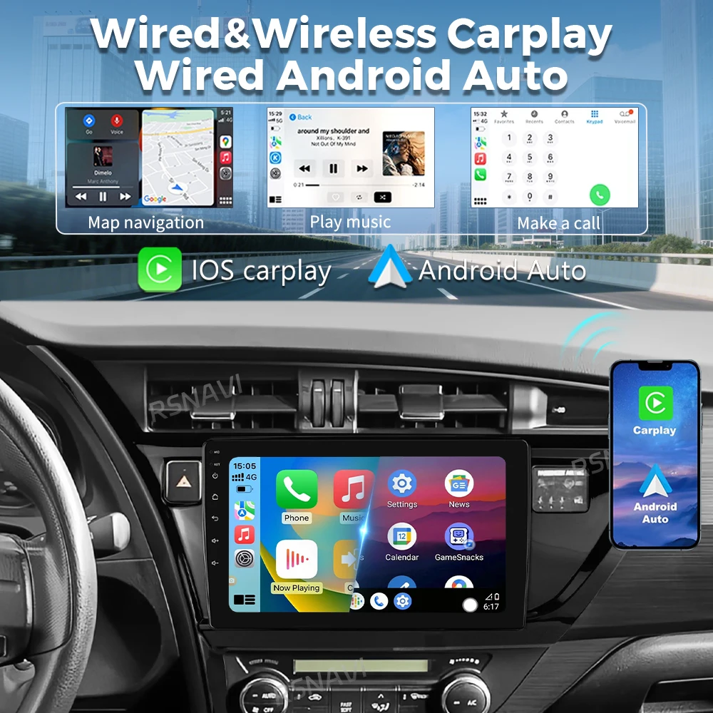Android 15 Car Radio For Toyota Corolla Auris 2017 2018 Wireless Carplay Android Auto Car Stereo Multimedia Player 4G Wifi 2 Din