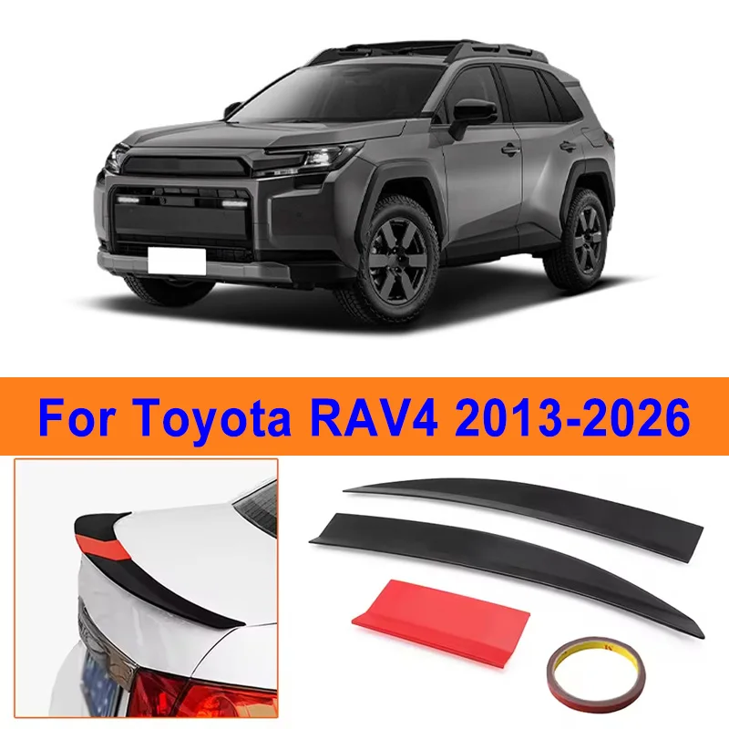 

For Toyota RAV4 2013-2026 3-Section ABS Rear Trunk Spoiler 115-125cm Adjustable Sports Decor Top Wing Car Exterior Parts