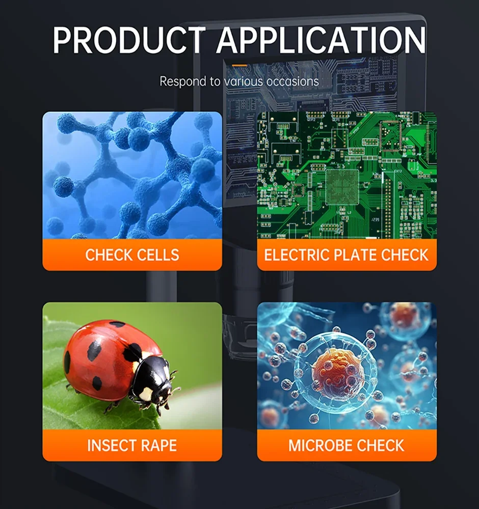 핫 세일 4.3인치 LCD 디지털 현미경 1080P 50-1000배 동전 현미경 줌 스테레오 카메라 전자 수리 PCB용