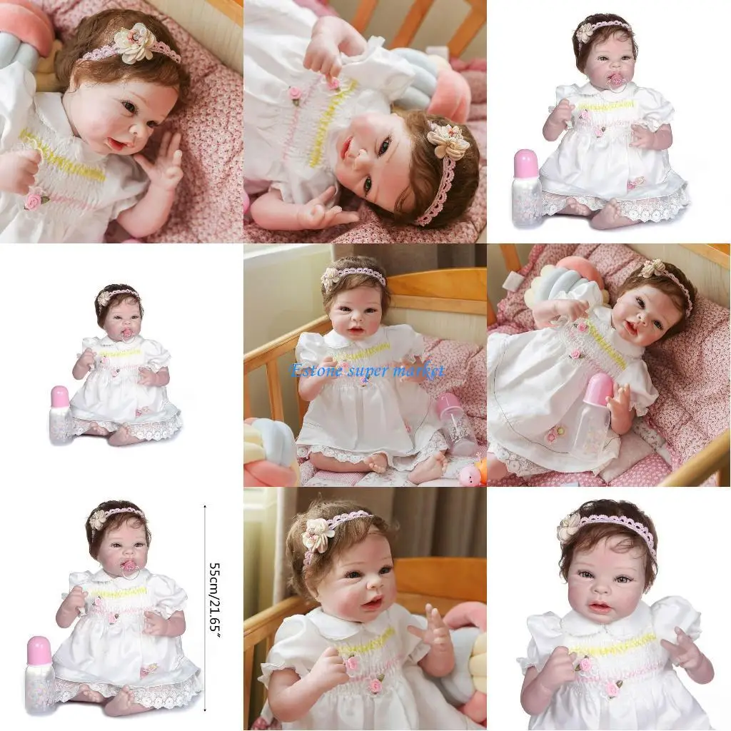 

090B 55cm Realistic for Doll Toddler Babies Curly Hair Princess Girl for Play Toy Birthday Christmas Gift