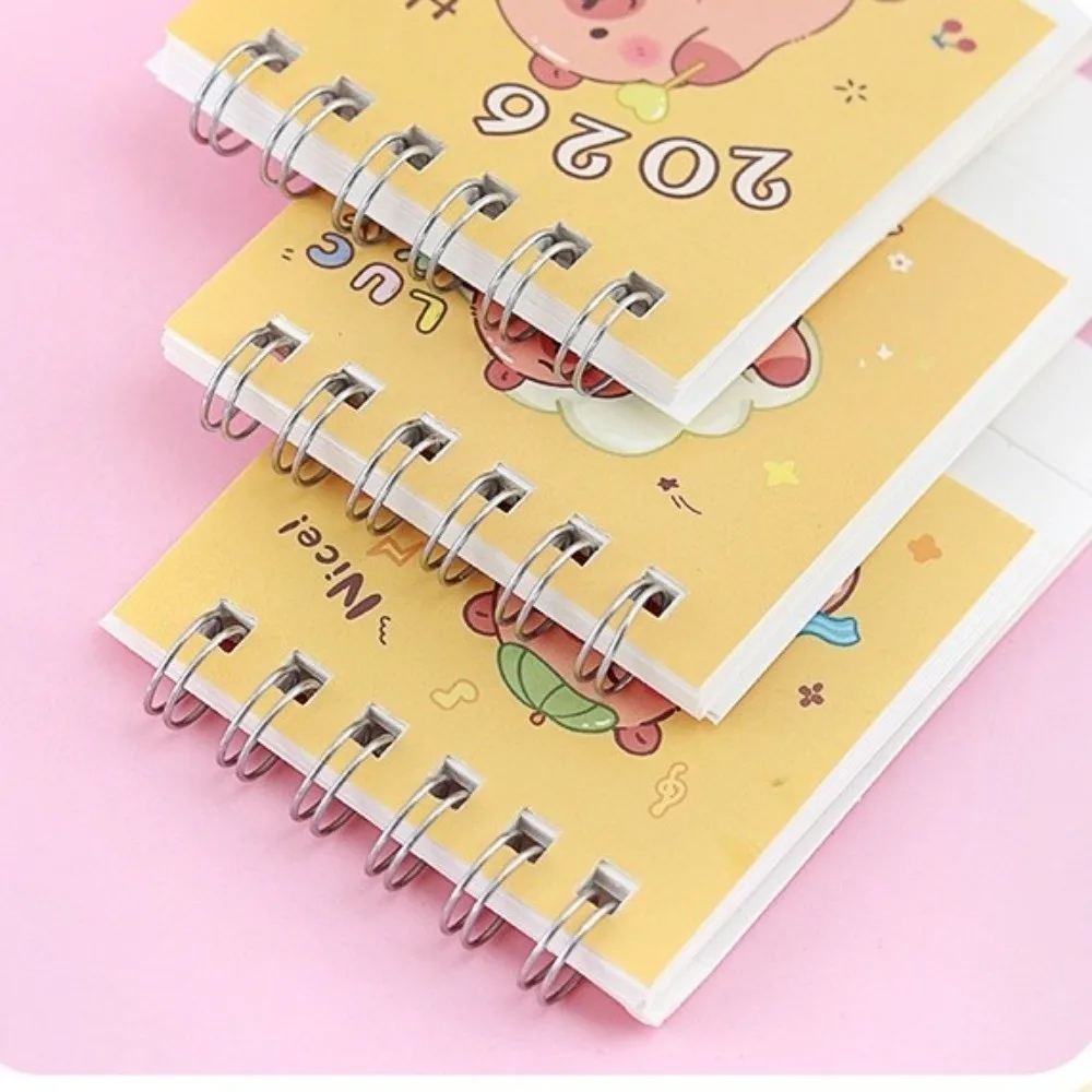 Creative Small 2026 Desk Calendar Cartoon Standing Flip Mini Calendar Desktop Decoration Schedule Planner for Gifts