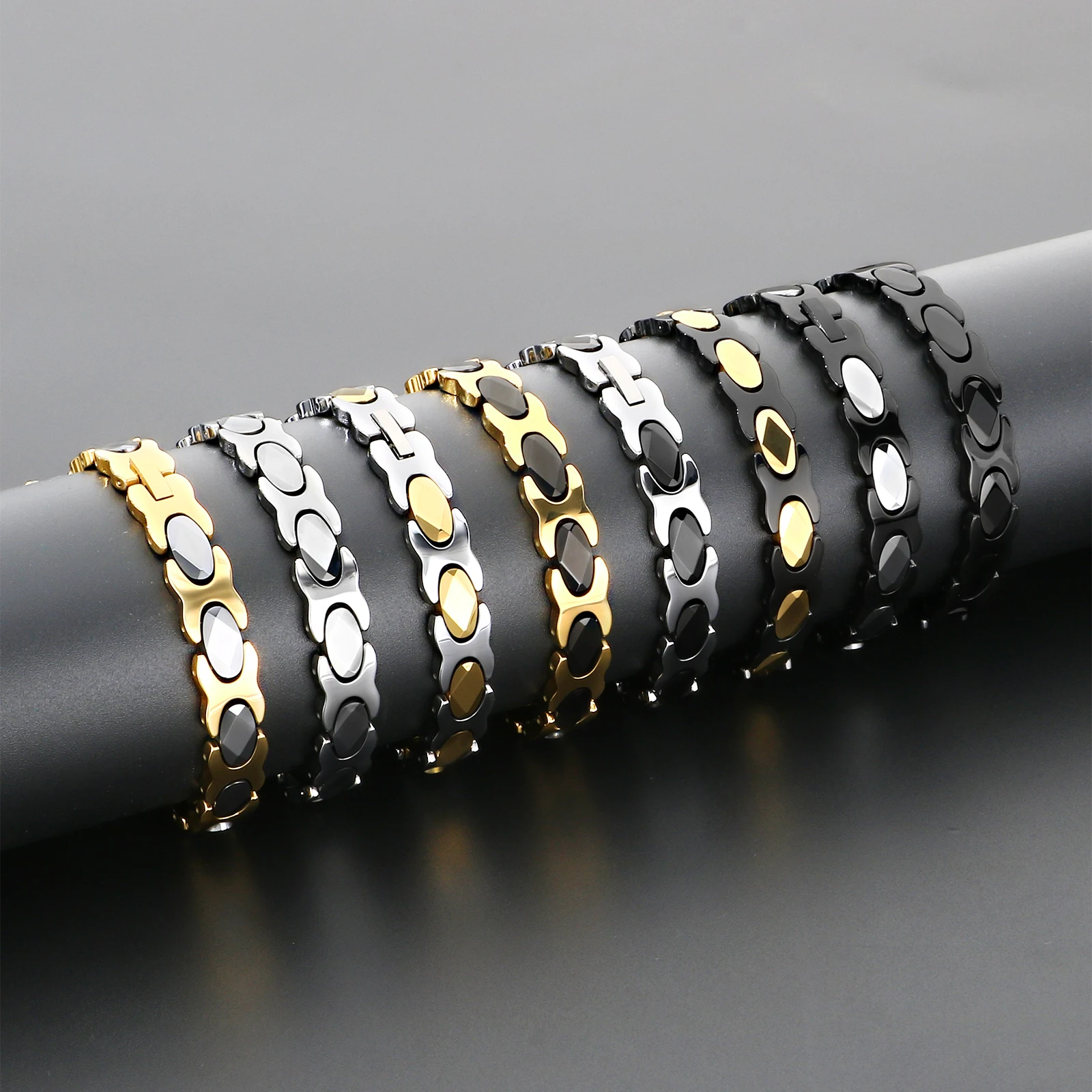 

8 мм энергетический магнитотерапевтический браслет для здоровых часов - вольфрам - KB208922-JI