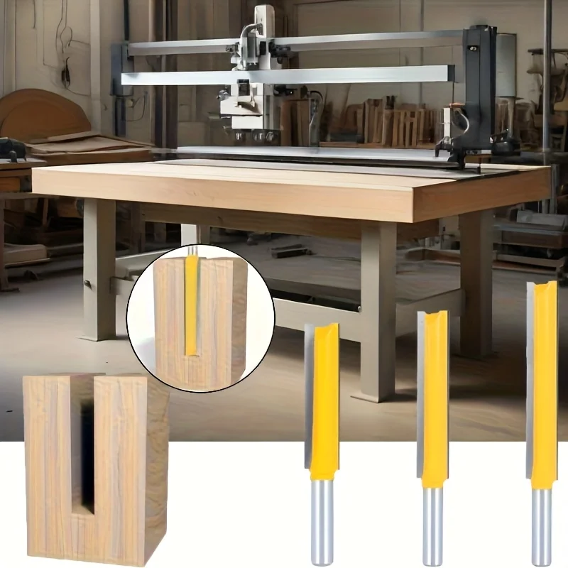 

‌ 3/4 шт. удлиненные двусторонние прямые фрезы для обрезки кромок, фрезерные инструменты с хвостовиком 8 мм ‌