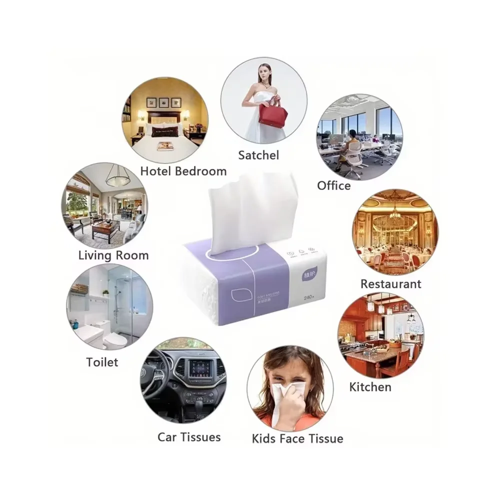 12/24pcs car paper towel color random layer family handkerchief, thick and portable, suitable for home use, made of native wood