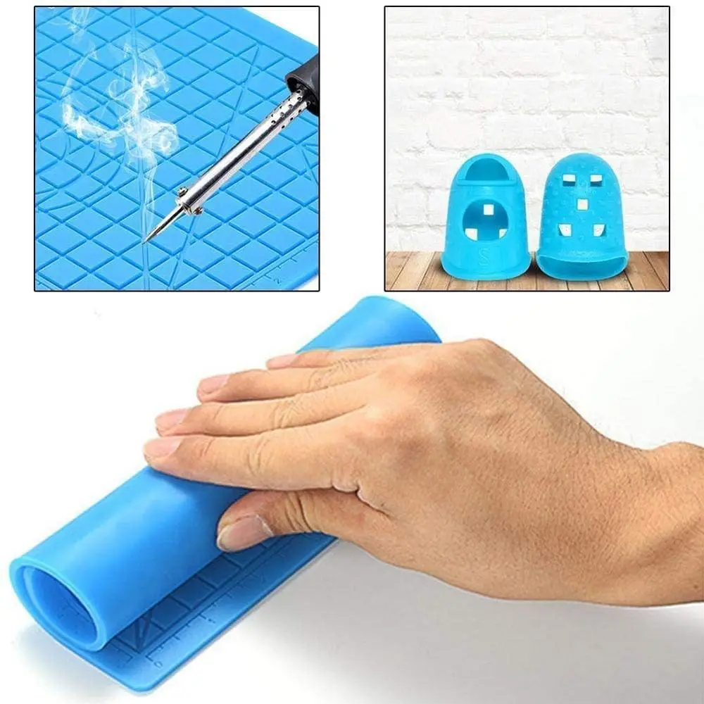 DIY Drawing Tools Accessories Template 3D Printing Pen Mat Heat-proof 3D Pen Mat 3D Pen Stencils Finger Protectors Silicone Pad