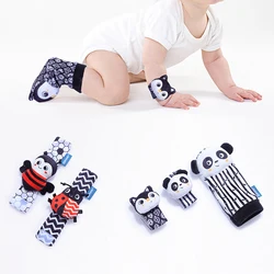 Baby Rattles Toys 4PCS Infant Wrist Rattles Foot Finder Socks Set  Newborn Soft Activity Present Toy Gift for 0-12 Months Babies