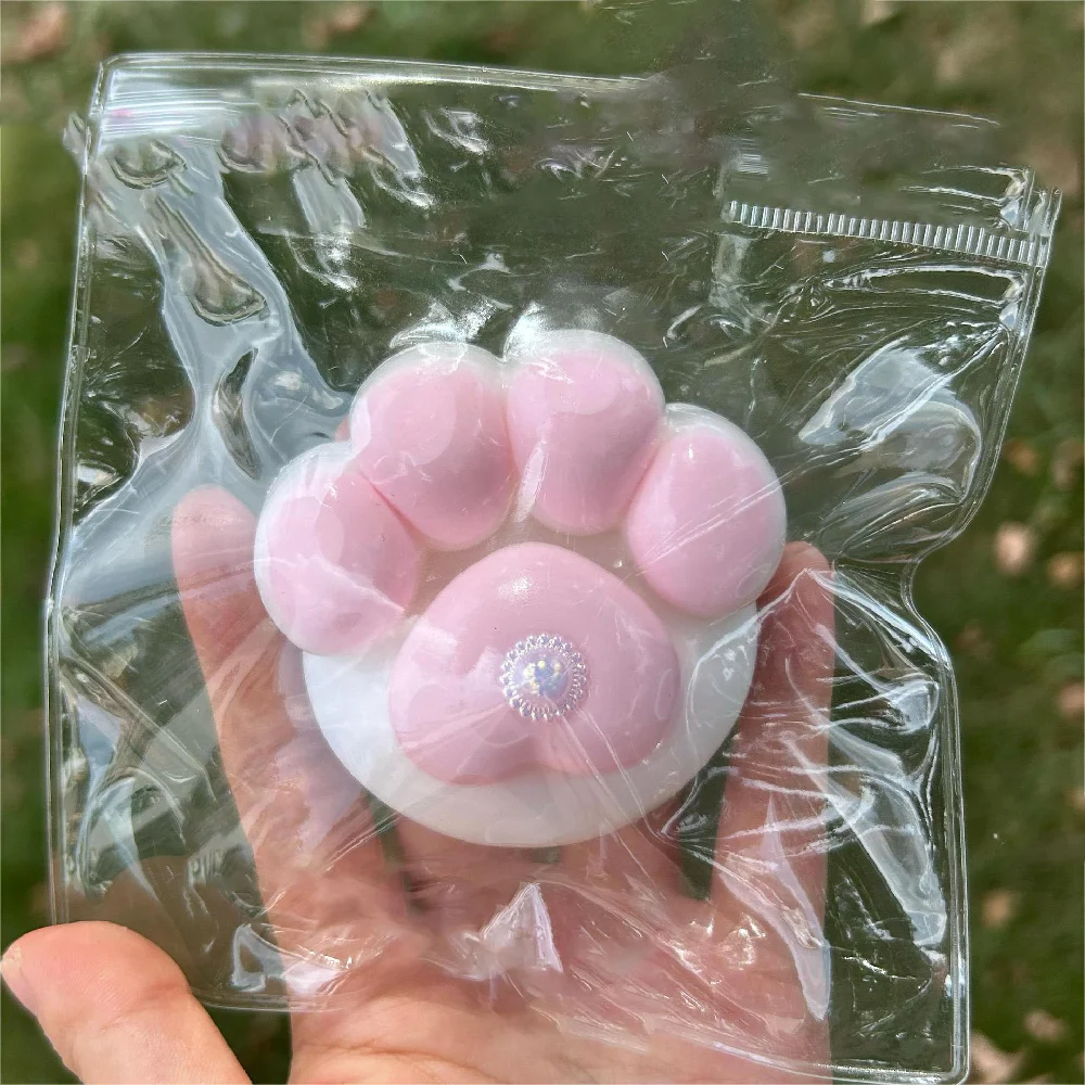 Cartoon Kawaii Plush Cat Paw Pink Bear Paw Fidgeting Pinching Fingertip Fidgety Toys Kids Toys Gifts Cute Girl Squishy Gifts