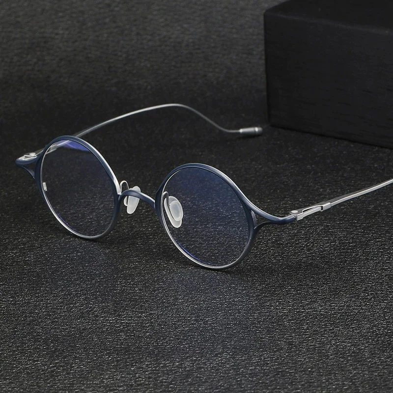 نظارات ريترو فاشن عالية الجودة من التيتانيوم، إطار نظارات طبية خفيف للغاية لقصر النظر البصري، إطار نظارات