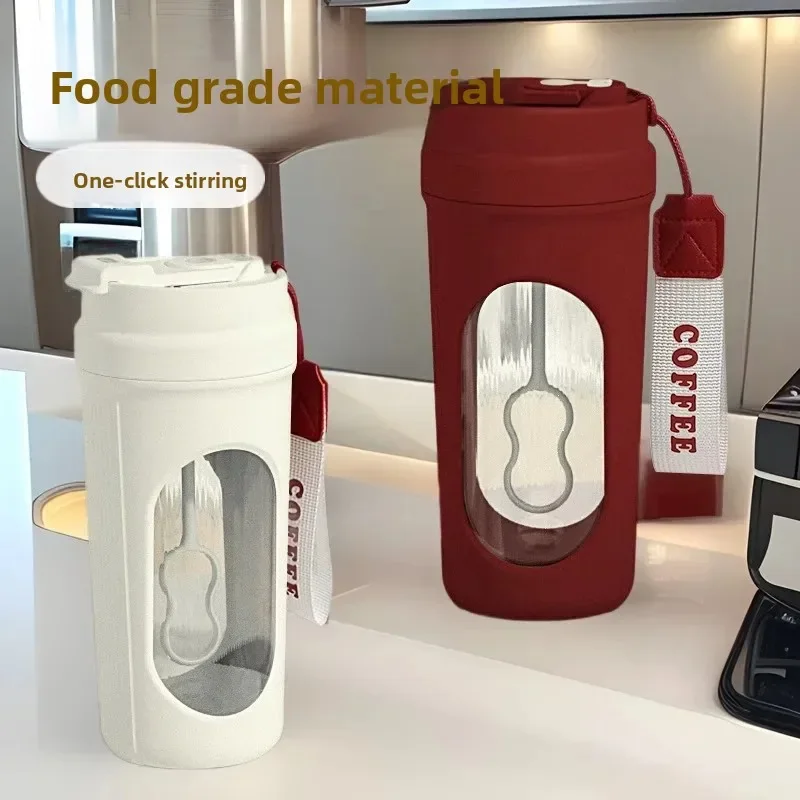 Copo elétrico automático para espuma de leite, copo para agitação fitness, material de qualidade alimentar, um toque, café, leite em pó, presente, garrafa de água
