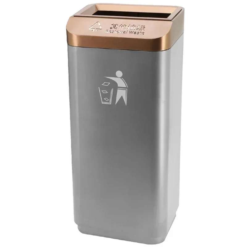 Stainless steel direct throw trash can vertical commercial hotel lobby shopping mall office building elevator entrance