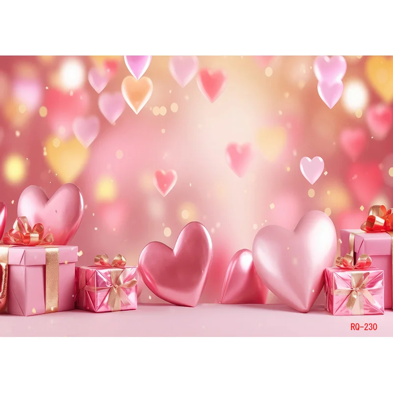 SHENGYONGBAO Bokeh Abstract Dream Photography Backdrops Fuzzy Heart Valentine's Day Romantic Love Photo Studio Background RQ-08