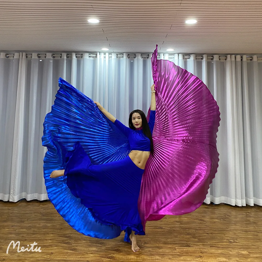 Alas de rendimiento de doble Color para mujer, disfraz de danza del vientre, alas de Isis, accesorio de danza del vientre para niños y adultos